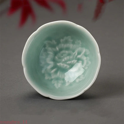 Peony Ceramic Tea Cup Set Teaware Wine Bowl For Tea Ceremony Coffee Teacup