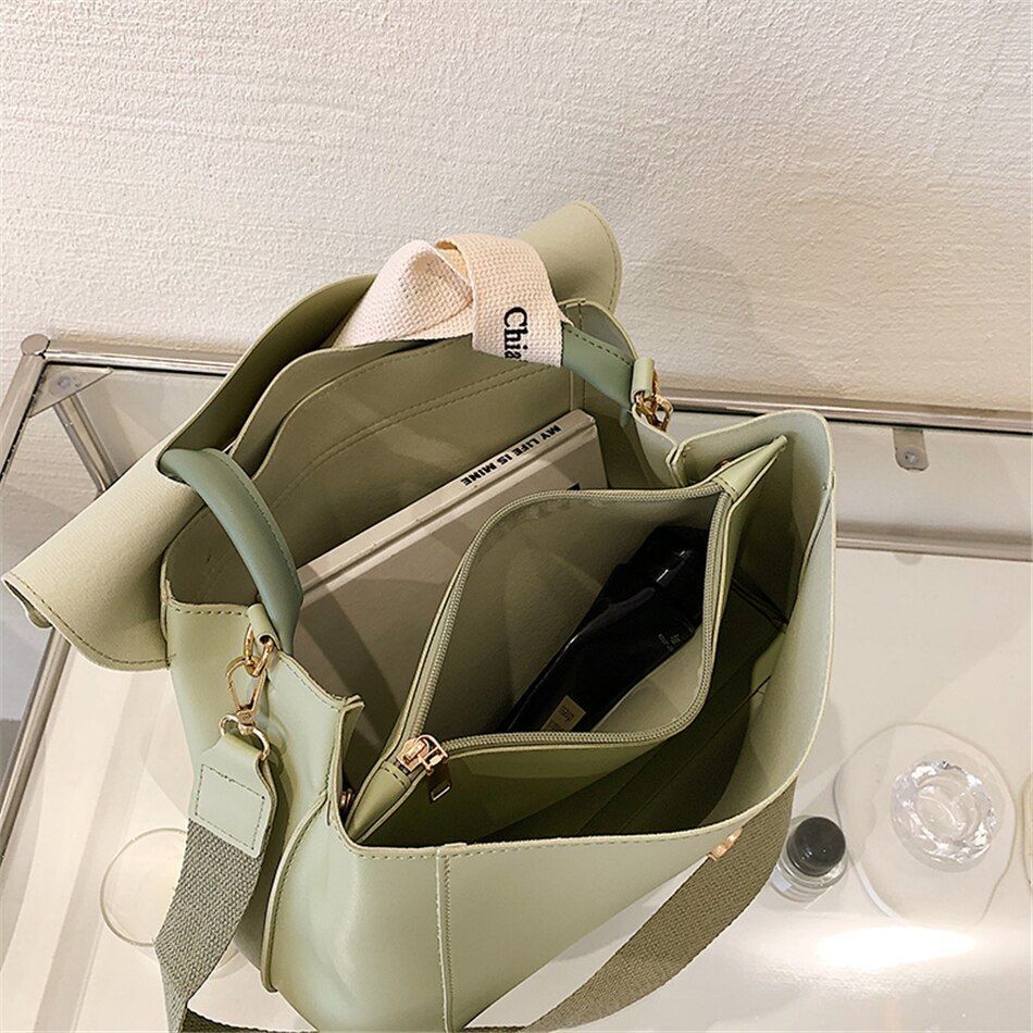 Large Capacity Tote Bag Leather Shoulder Crossbody Women Fashion Purse Handbags
