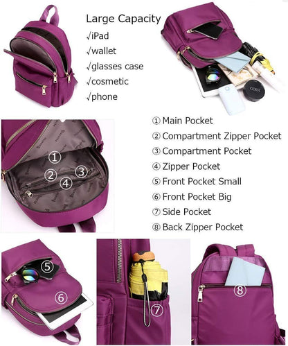 Backpack Purse for Women Small Rucksack Fashion Mini Daypack Shoulder Bag Ladies