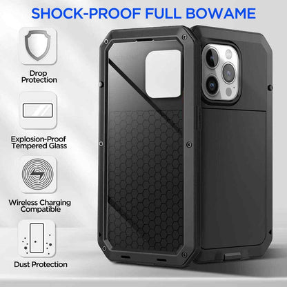 Heavy Duty Protection Armor Metal Case for iPhone 17 16 15 14 13 12 11 Pro Max