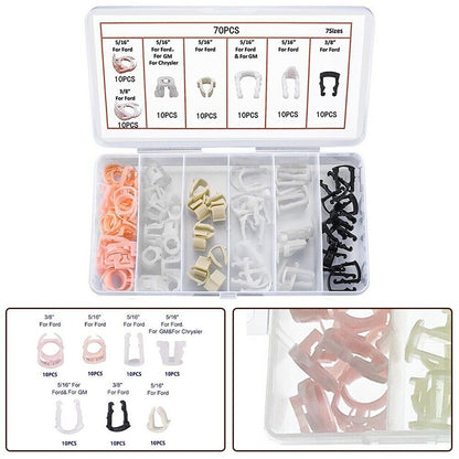 70Pcs Fuel Line Retainer Clip Assortment Connections For Ford Car Accessories