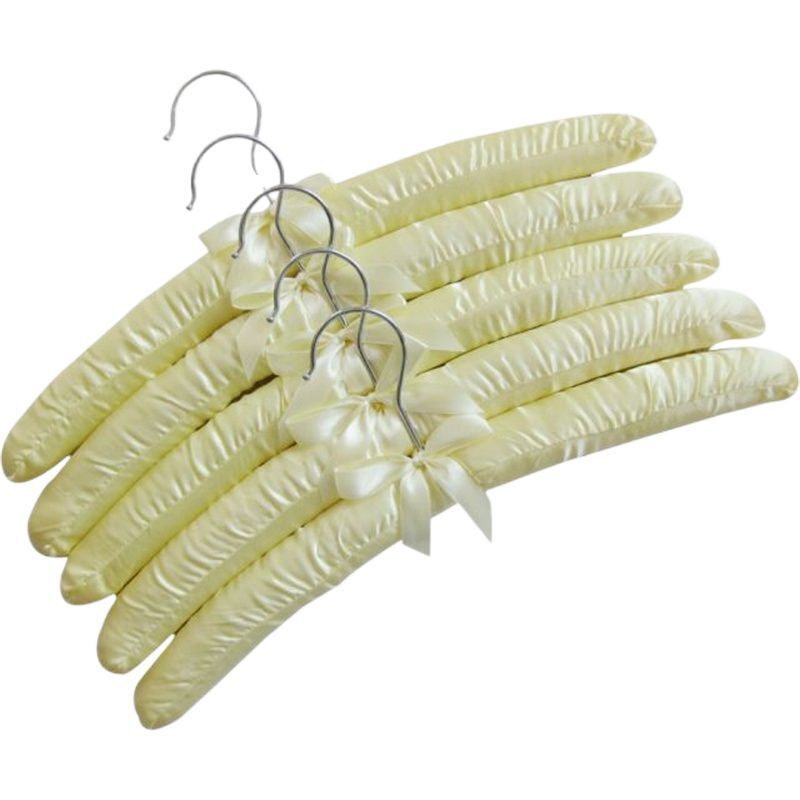 Clothes Hangers 5Pcs Wooden Fabric Coated Sponge Padded Hotel Shop Display Racks