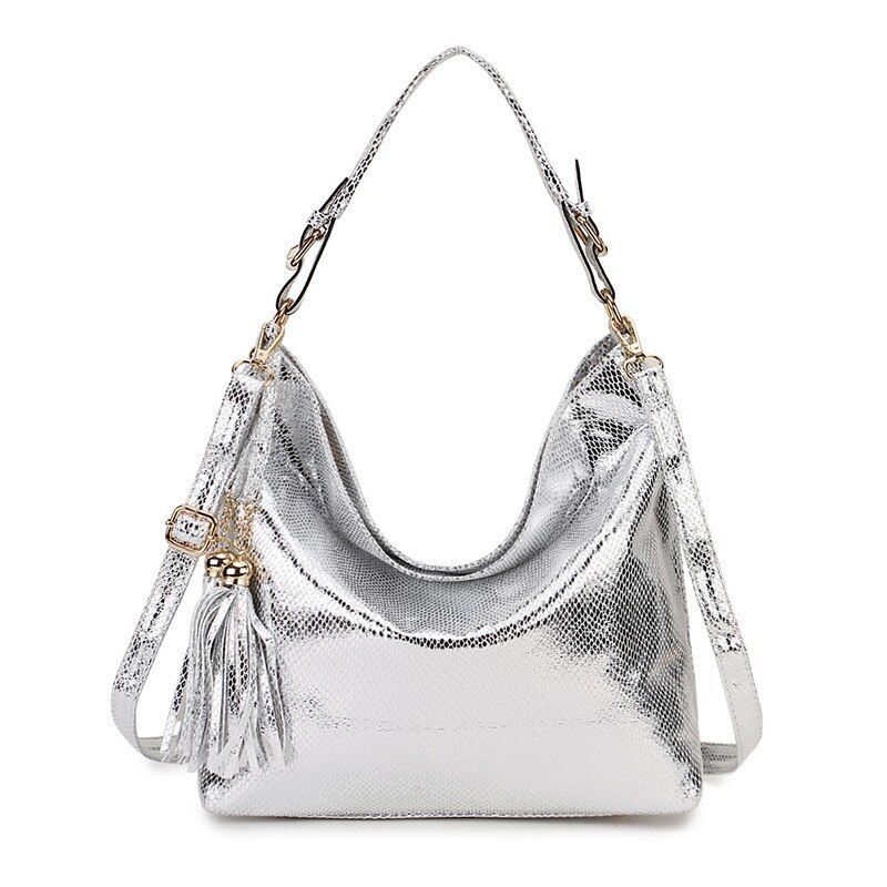 Hobo Messenger Shoulder Bag Vintage Tassel Leather Handbag Big Crossbody Purse