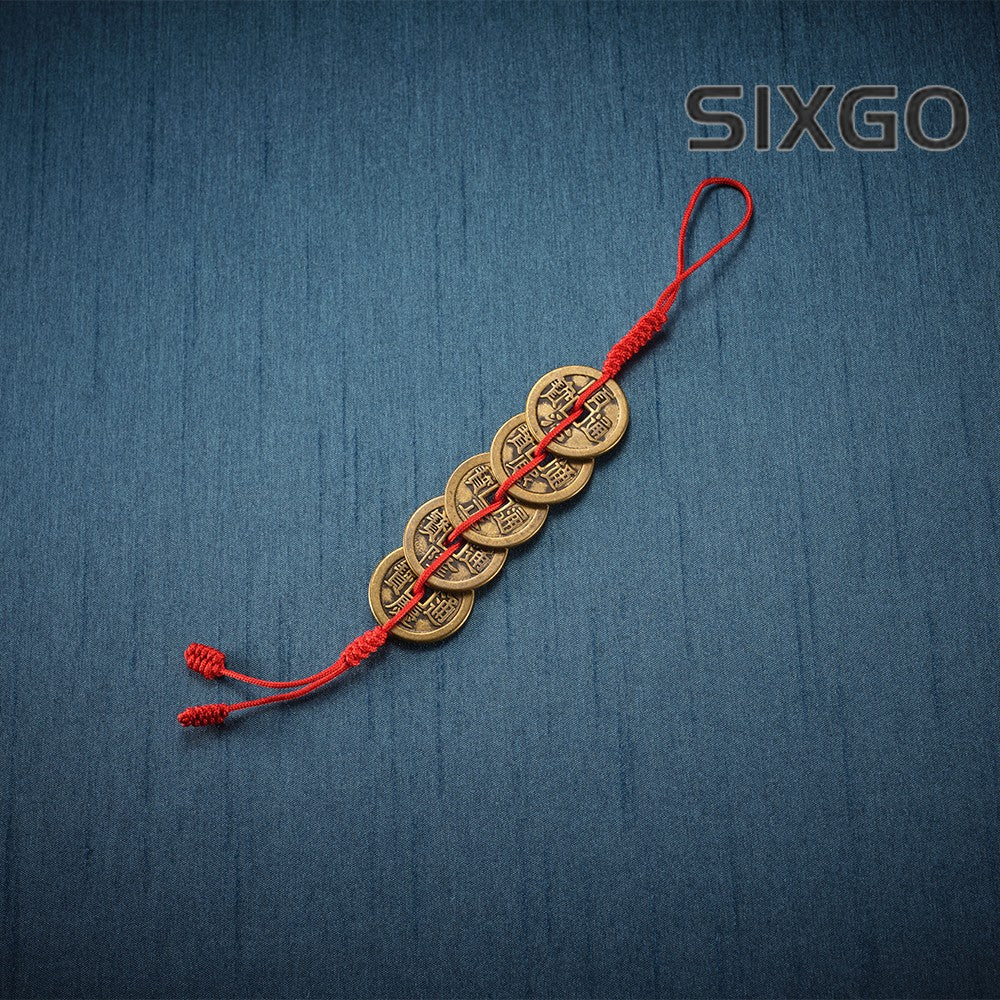 Pure Brass Thickening Five Emperors' Money Attracting Wealth Car Pendant