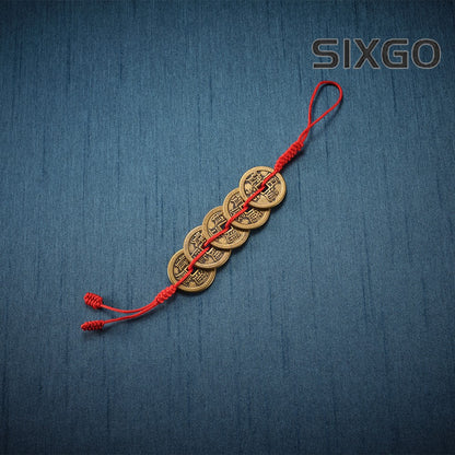 Pure Brass Thickening Five Emperors' Money Attracting Wealth Car Pendant