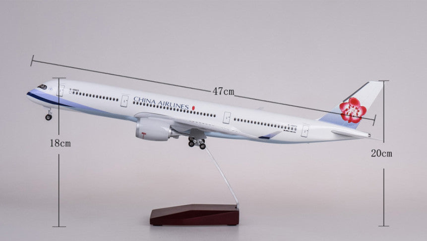 47CM 1:140 CHINA AIRLINES AIRBUS A350 Passenger Plane Landing Gear Resin Model