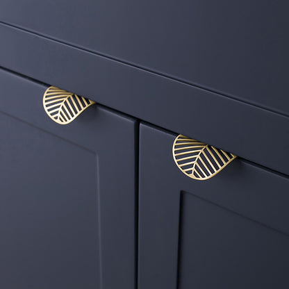 Brass Gold Leaf Design Cabinet Handles Invisible Drawer Pulls Cabinet knobs