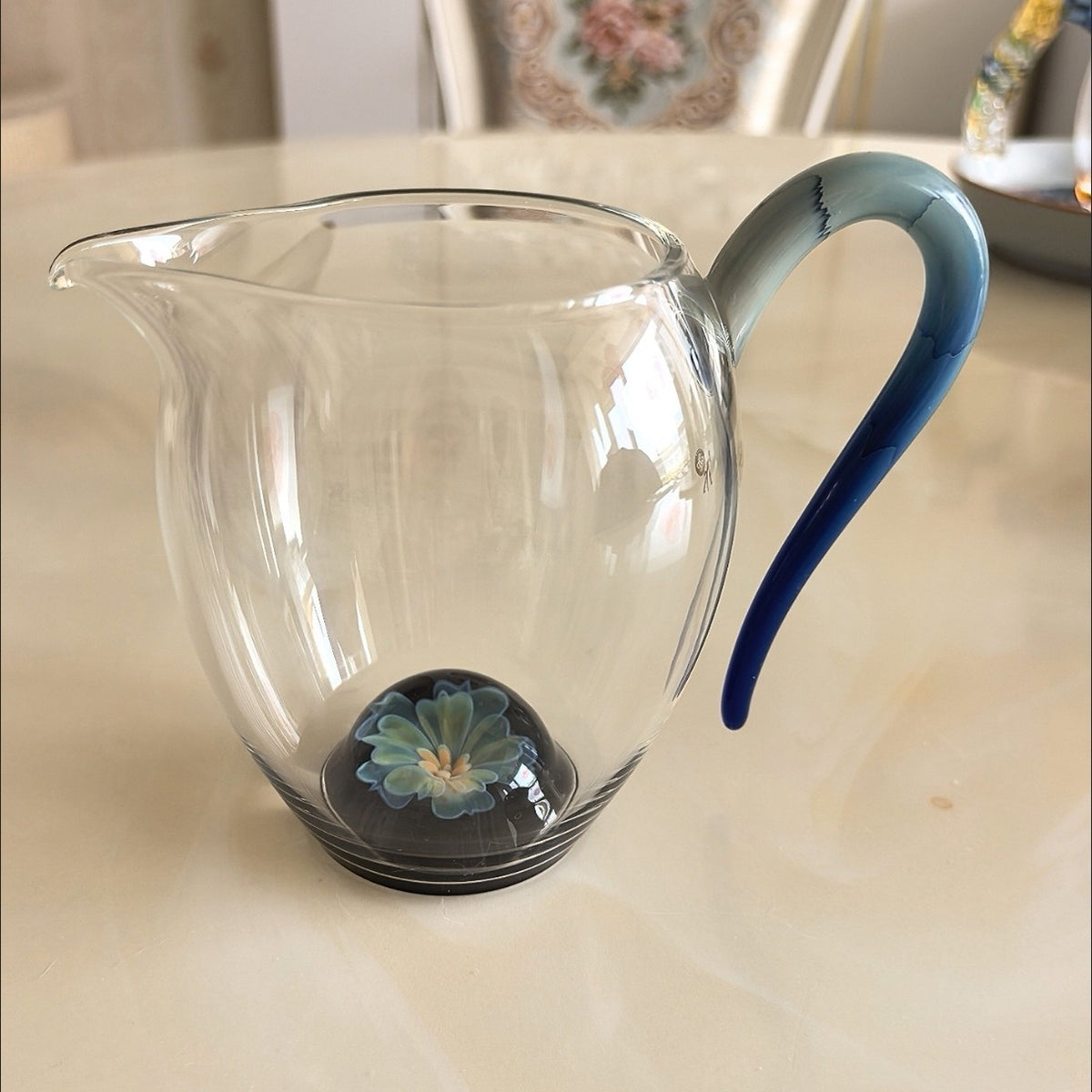 270ml Glass Fairness Pitcher Gongfu Tea Cha Hai Floral Heat Resistant Server