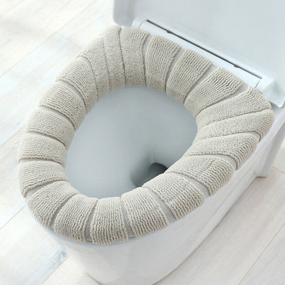Cubierta De Asiento De Inodoro De Baño Alfombrilla Lavable Acrílica Suave Cálida