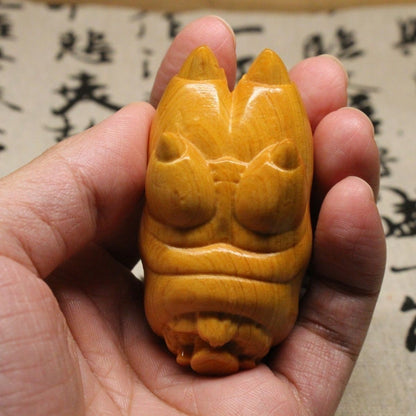Yabai Wood Pig Trotter Hand Carved Reunion Wenwan Pendant Decor Craft