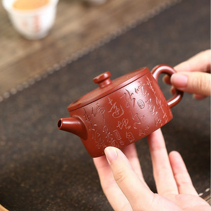 hand carved real yixing zisha dahongpao clay tea pot 9 infuser holes HanWa pot