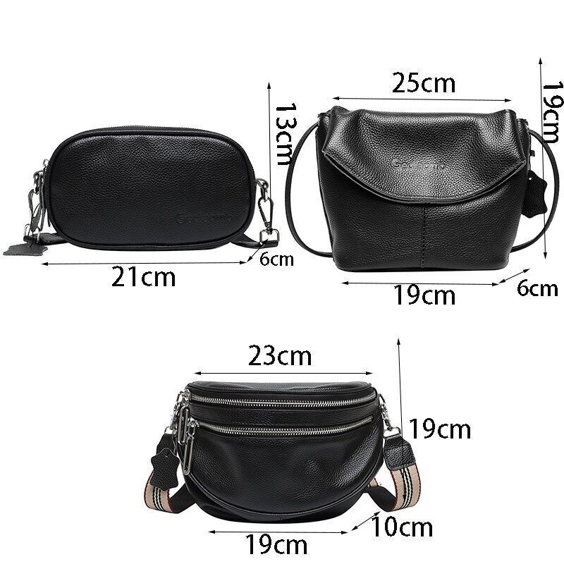 Leather Handbags Cowhide One Shoulder Shoulder Bag Diagonal Chest Bag Polyester
