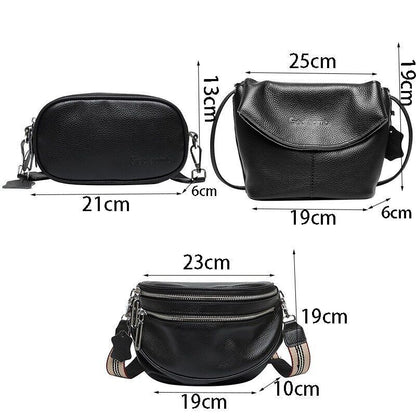 Leather Handbags Cowhide One Shoulder Shoulder Bag Diagonal Chest Bag Polyester