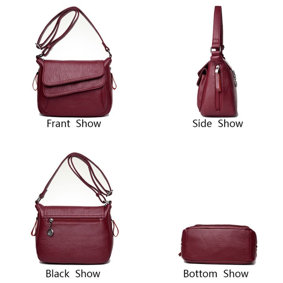 Genuine Leather Luxury Handbag Bag Summer White Purse Shoulder Messenger Bag 1PC