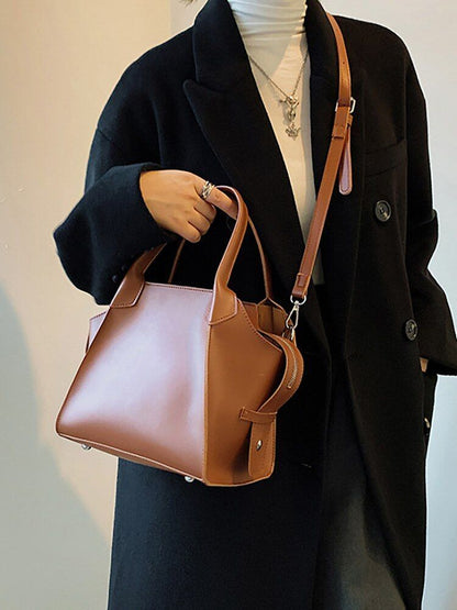 Large Bucket Bag Simple Solid Shoulder Crossbody Bag Tote Handbags 16*20*20 CM
