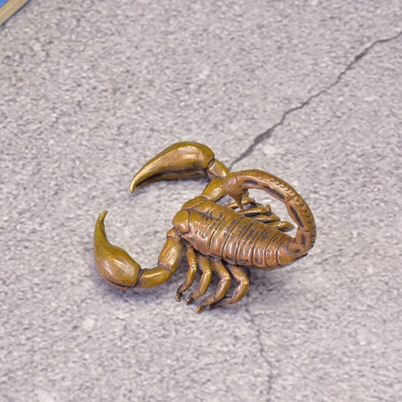 5cm Chinese Copper Scorpion Statue Ornament Animal Figurines Tea Pet Decorate