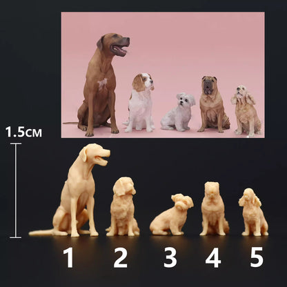 unpainted 1/64 /43 pet dogs figure unpaint fit Diorama scene prop