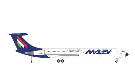 1:200 27CM Herpa Malév Ilyushin IL-62 Passenger Airplane Diecast Aircraft Model