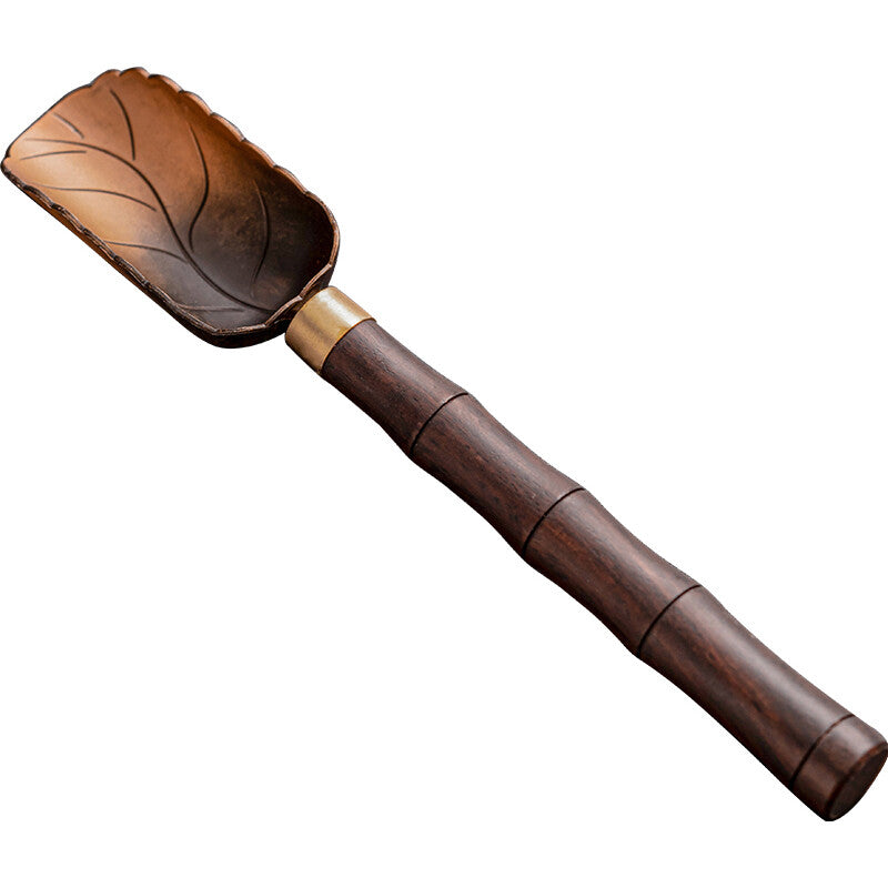 Sandalwood Copper Tea Spoon Tea Set Accessories Alloy Shovel Head Tea Collector