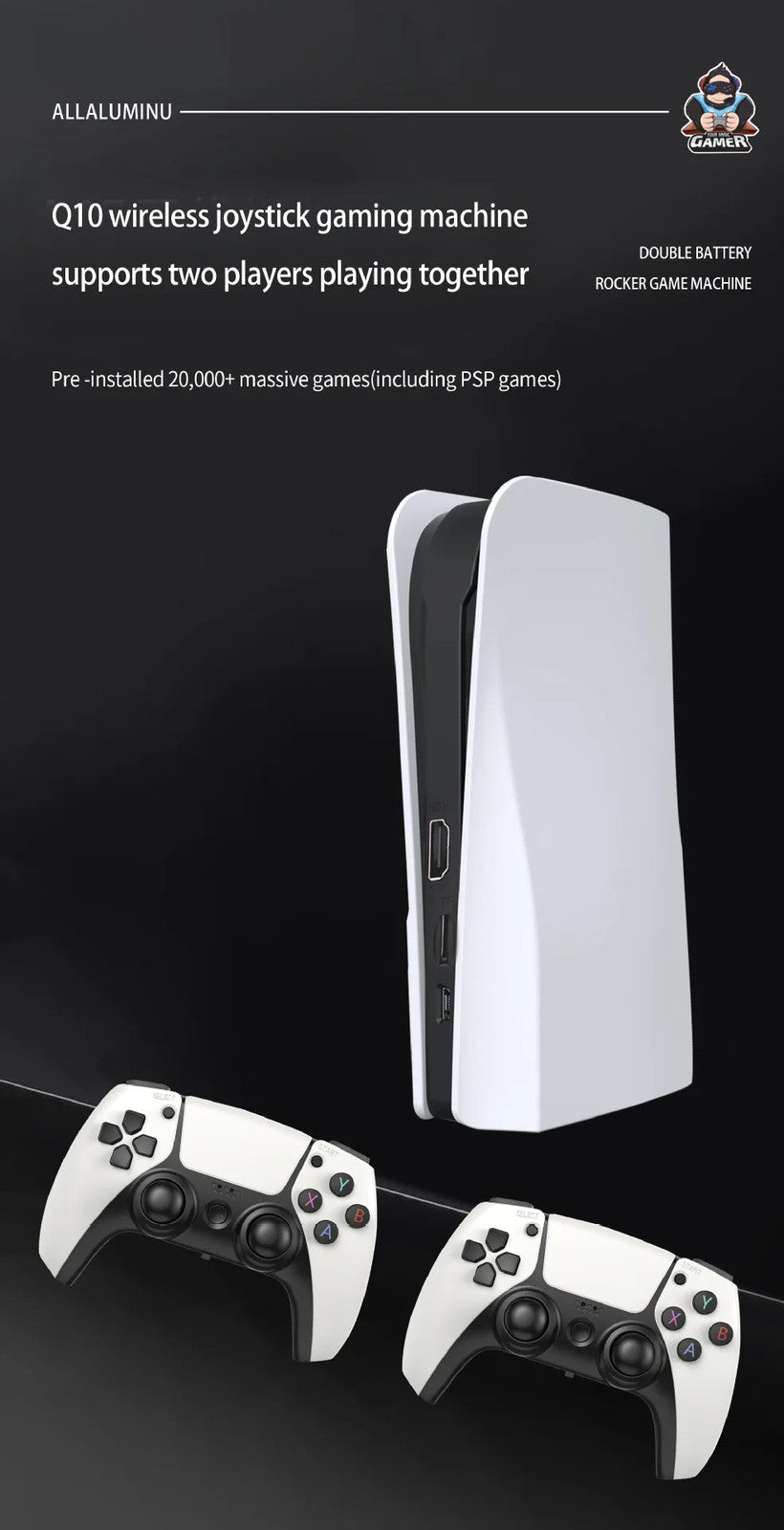 Q10 3D Game Stick 64G+64G Video game console retro 4K home console 2.4G doubles