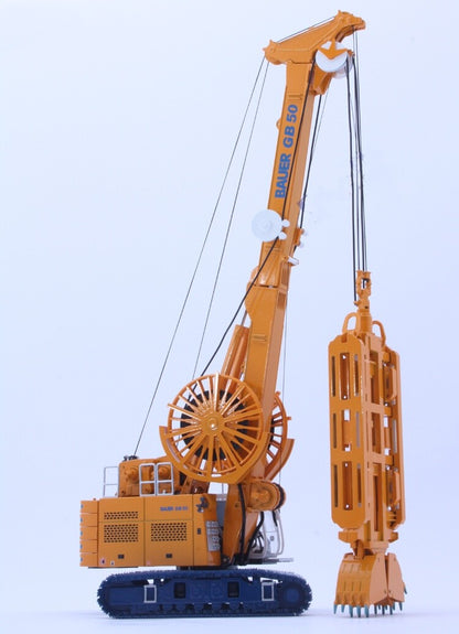 1:50 BAUER GB50 Continuous Wall Hydraulic Grab Bucket Equipment Diecast Model