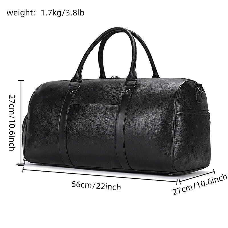 Men Women Travel Bag Cow Leather Carry On Luggage Bag Travel Shoulder Bag