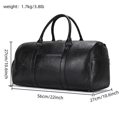 Men Women Travel Bag Cow Leather Carry On Luggage Bag Travel Shoulder Bag