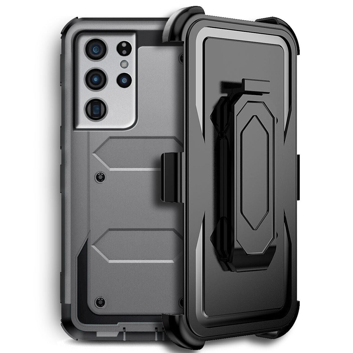 For Samsung Galaxy S21 Ultra/+/FE 5G Case Shockproof Clip Stand Cover Accessory