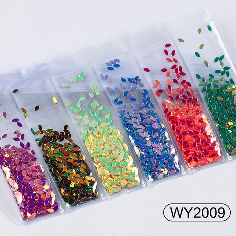 6 grids/bag Nail Art Sequins Colorful Nail Polish Flakes Foils For ManicurSE