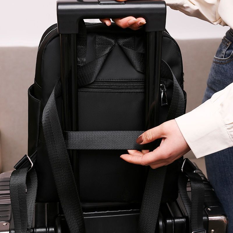 Backpack Traveling Waterproof Shoulder Bag Large Oxford Rucksack Black Purse 1PC