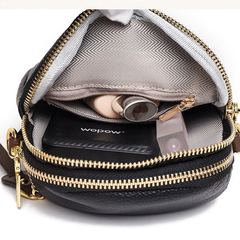 Sling Messenger Purse Handbag Genuine Leather Shell Casual Vintage Shoulder Bags