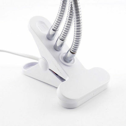Desk Light Clip On E27 Socket 3 Head Flexible Off Switch Lamp Holder LED Plant
