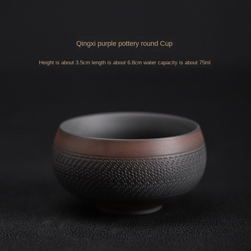 Purple Pottery Teacup Handmade Blind Dagger Scrub Large Master Cup Ceramic