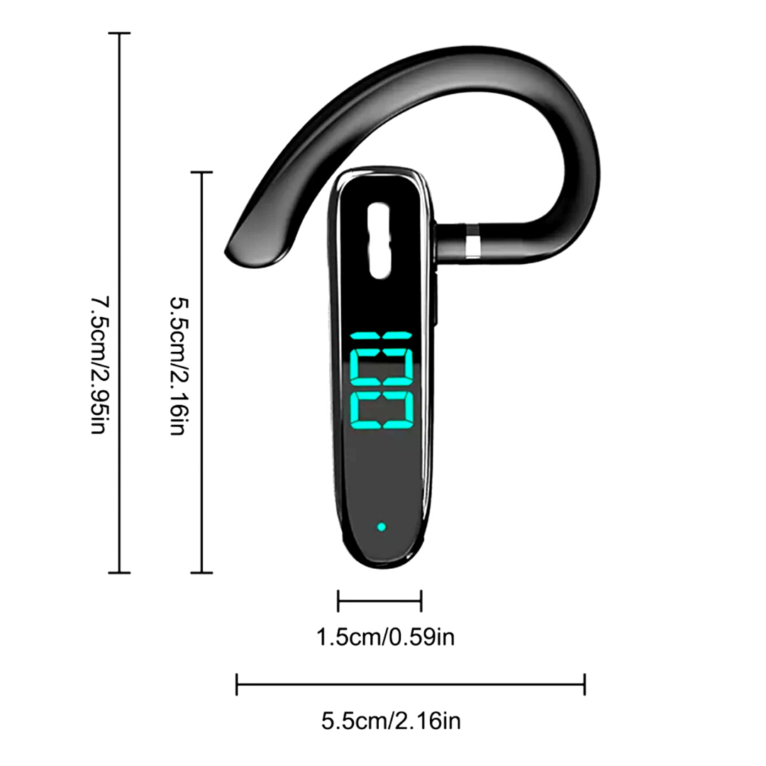 Trucker Wireless Headset Bluetooth 5.3 Earpiece Dual Mic Earbud Noise Cancelling