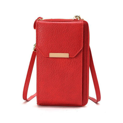 Messenger Bag Small Crossbody Shoulder Wallet Synthetic Leather Coin Purse Black