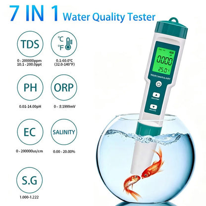 5 in 1 PH Meter Water Quality Tester Digital TDS EC Salinity Temperature Meter