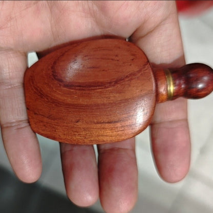 Red Sandalwood Snuff Bottle 7.2cm Retro Wood Art Collectible Hand Piece Decor