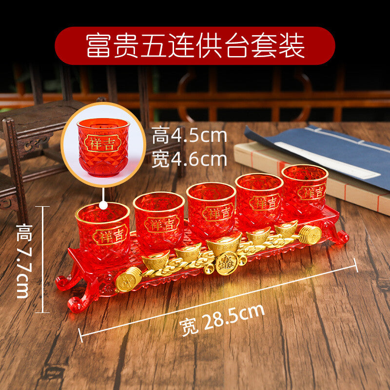 5pcs/set Offering Cup Buddhist Holy Water Cup Buddha Plastic Water Supply Cup
