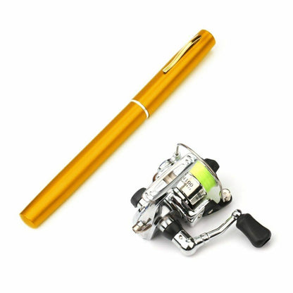 Fishing Rod Reel Pen 1M / 1.4M Pocket Collapsible Combo Mini Kit 7 Colors Shape