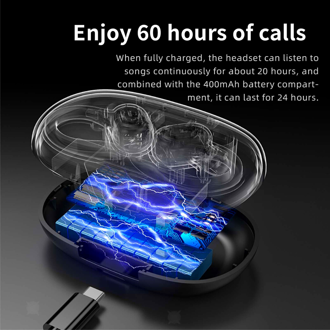 Bluetooth 5.0 Headset TWS Wireless Earphones Earbuds Stereo Headphones Ear Hook