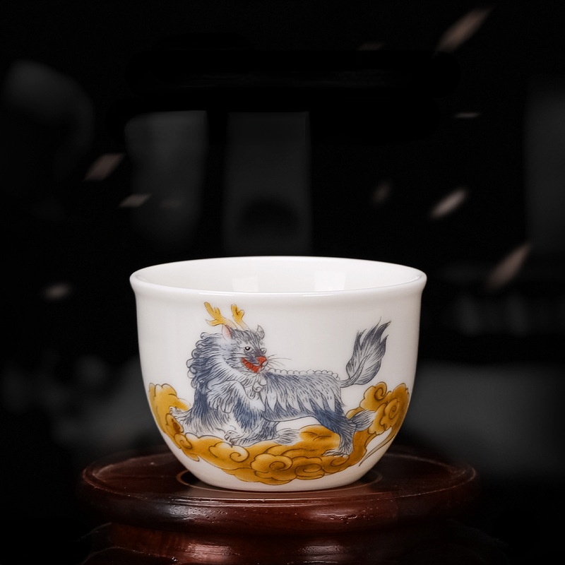 150ml Jade Porcelain Kung Fu Tea Cup Creative Pattern Dragon Tiger Teacups