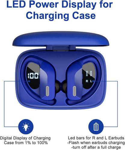 Bluetooth 5.0 True Wireless Earbuds With Mic Headphones Earhook Sport Waterproof