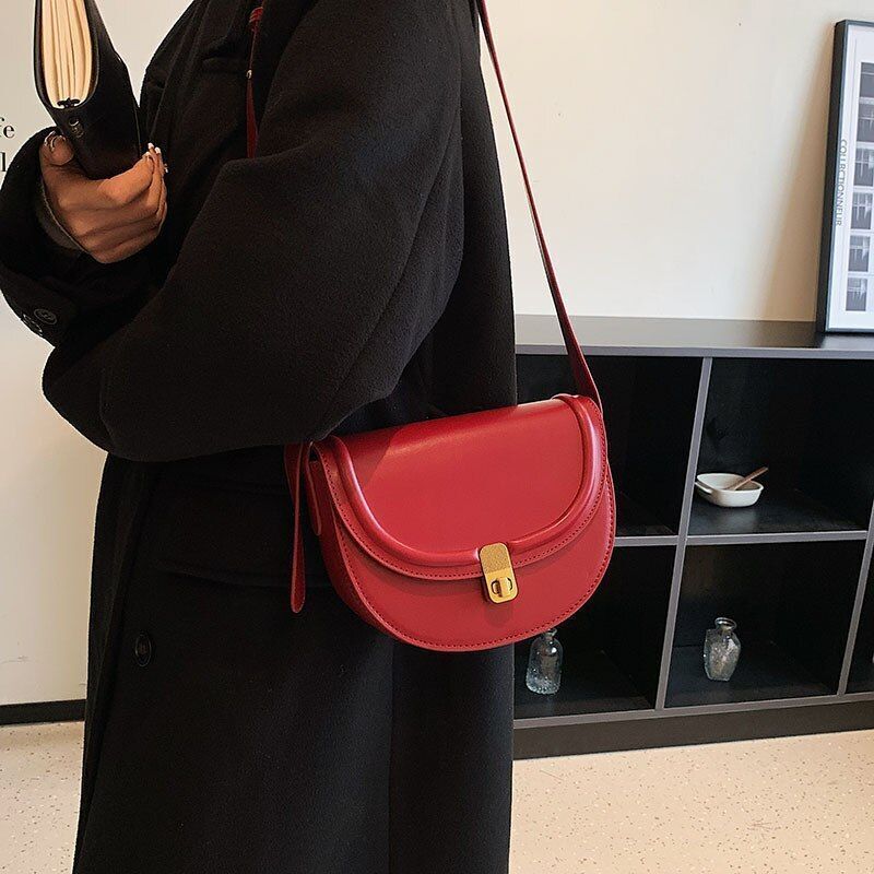Shoulder Bag Versatile Bag Winter Texture Niche Saddle Bag Polyester Purse 1 PC