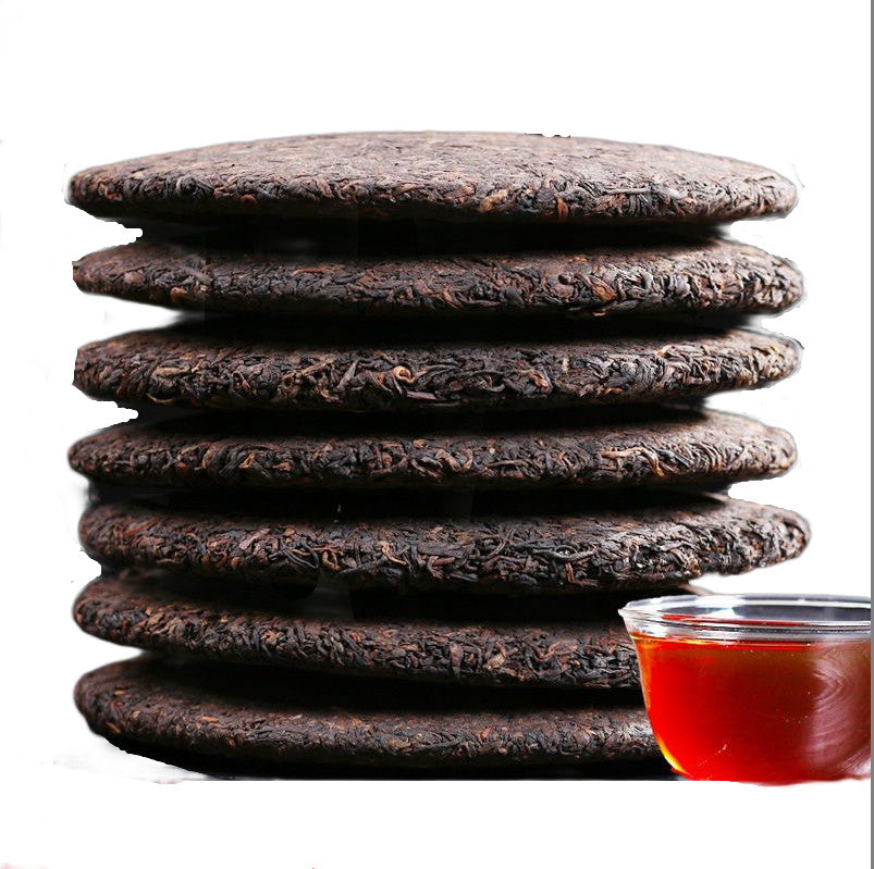 Puerh Ripe Tea Menghai Purple Bud Puerh Tea Aged Purple Bud Seven Cakes 357g