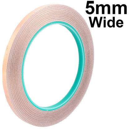 50 Feet 3/16" (5mm) Wide Copper Foil Tape with Adhesive Backing, EMI Shielding