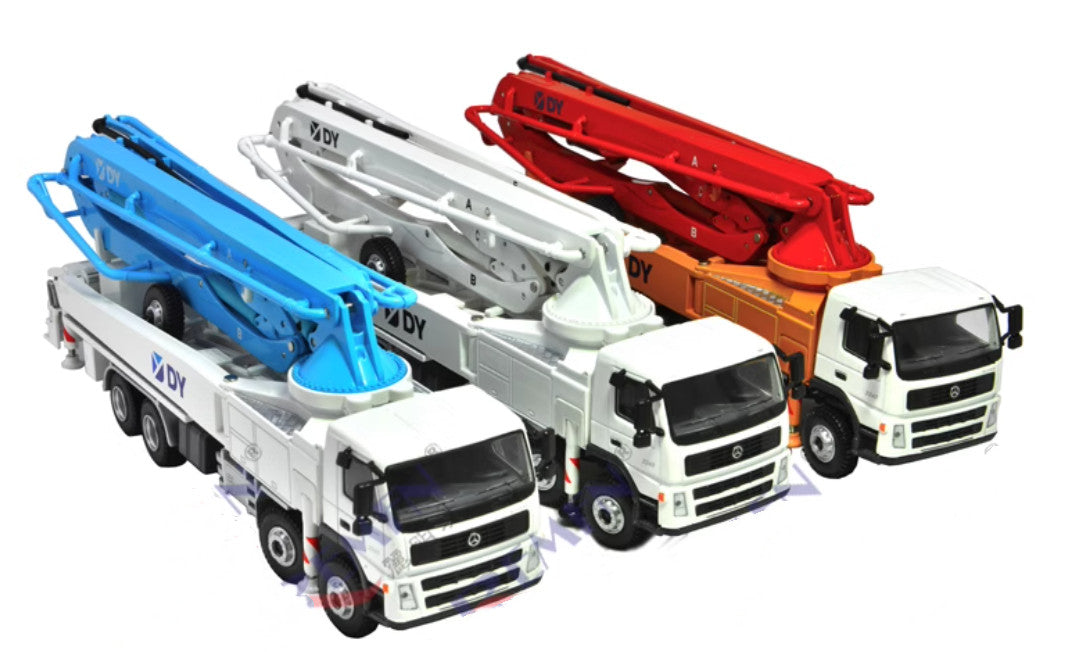 1:50 25CM DY Concrete Pump Truck Construction MachineDiecast Model White Color