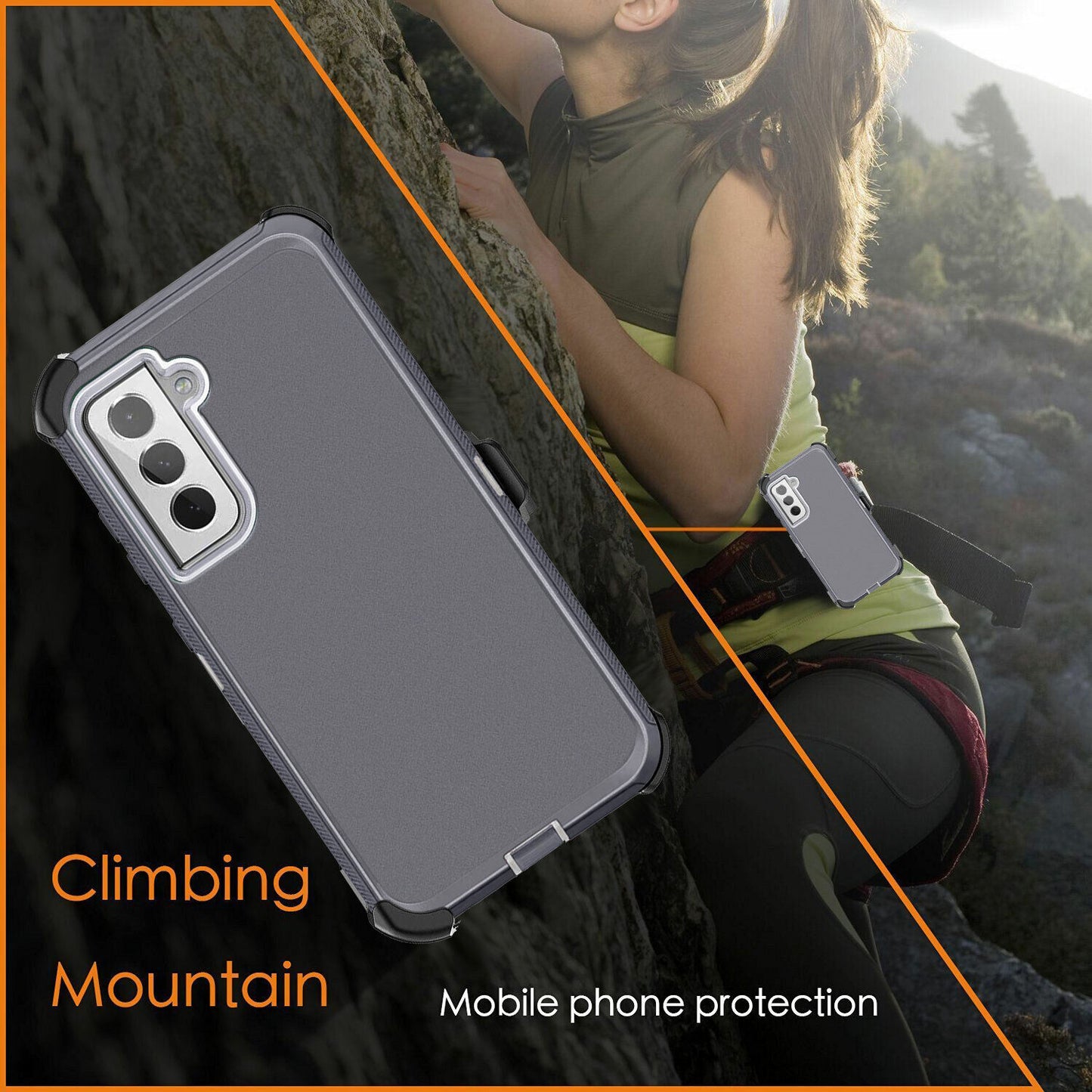 For Samsung Galaxy S21 FE 5G Belt Holster Case Hard Shockproof Cover / Accessory