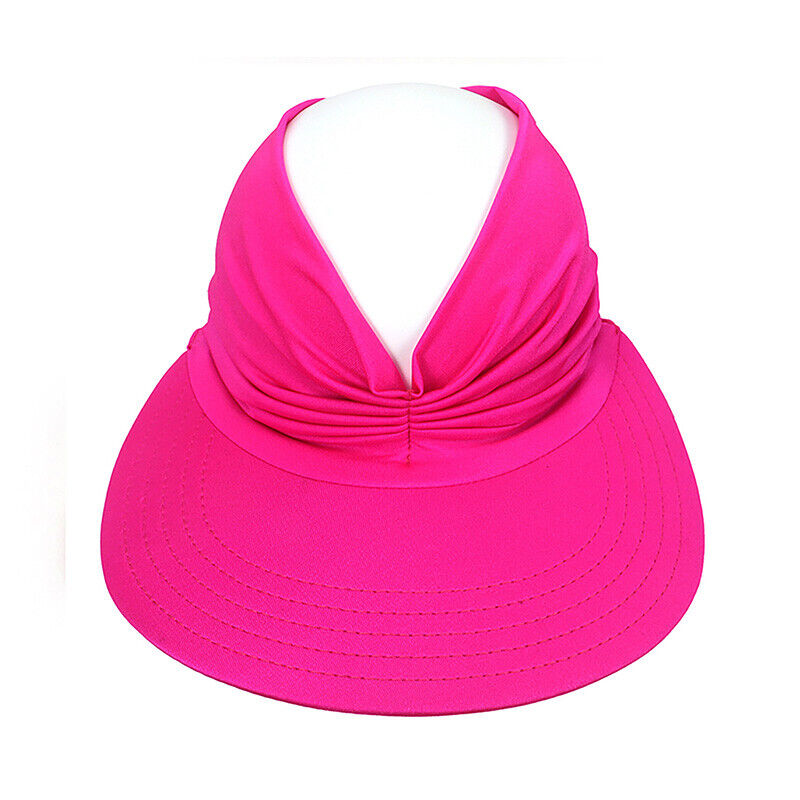 Women Turban Sun Visor Hat Cap Sports Wide Brim Stretchable Golf Hijab Ponytail
