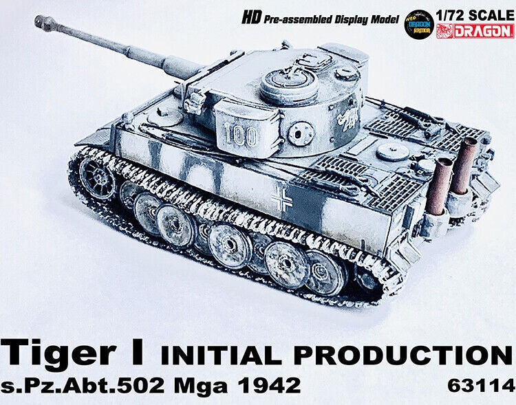 1/72 Dragon 63114 German Tiger Tank 502nd Heavy Armored Battalion Mga 1943 Model