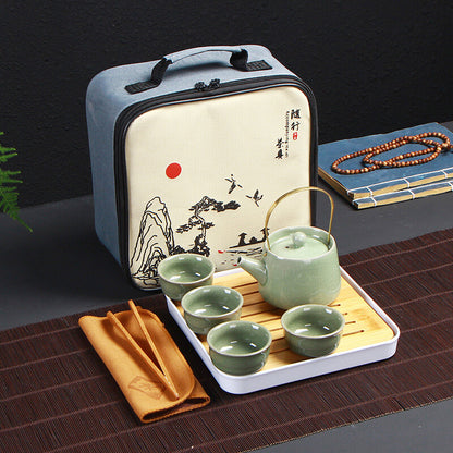 Sold At A Loss Travel Tea Set With Portable Bag Porcelain Tea Set Towel Tool New